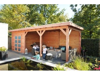Tuinhuis Roek: 300 x 300 cm met luifel 400cm