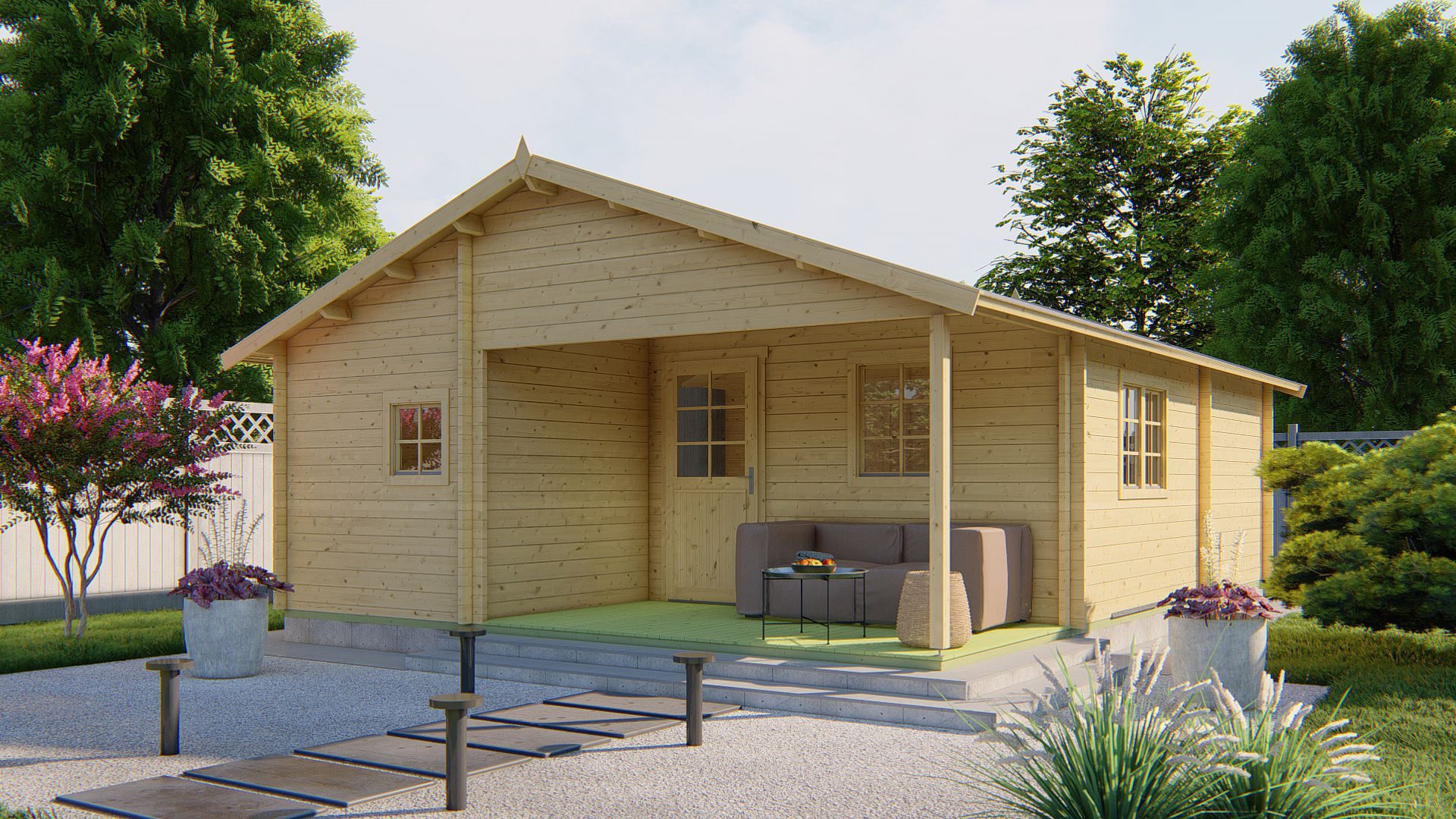 MAATWERK: Blokhut - Tuinhuis Javea | 44 mm | onbehandeld