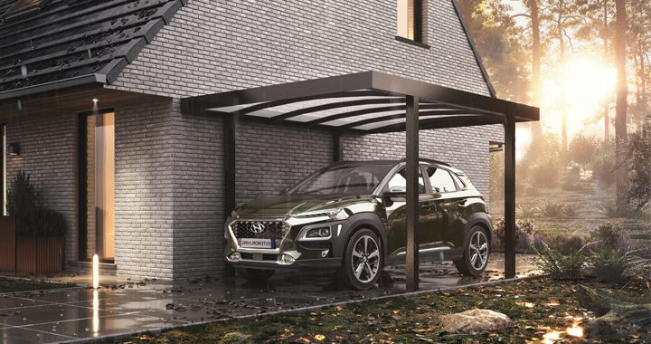 Aluminium LUMO carport 555x293x248 cm.