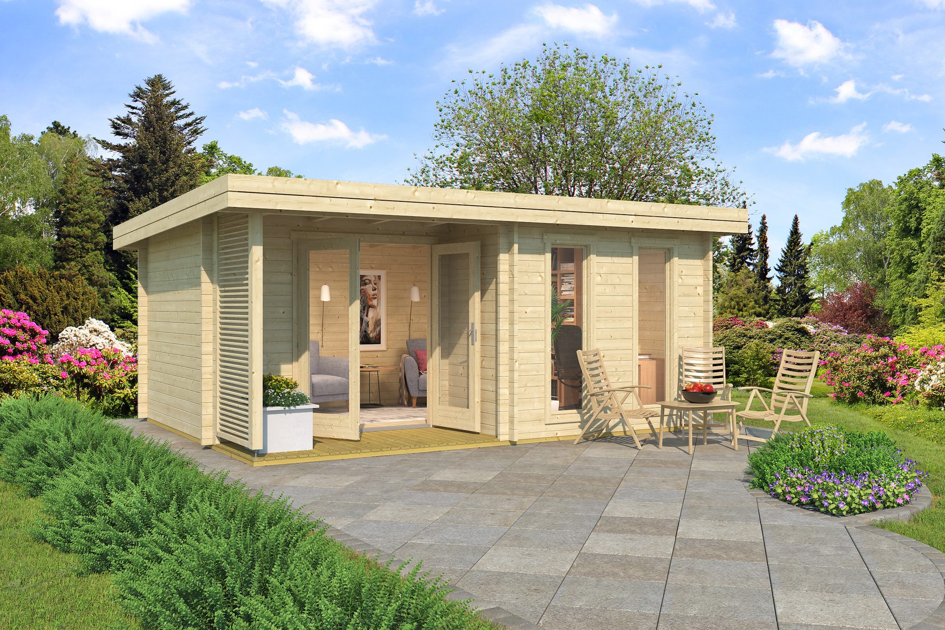 Tuinhuis-Blokhut Okney: 520 x 390 cm