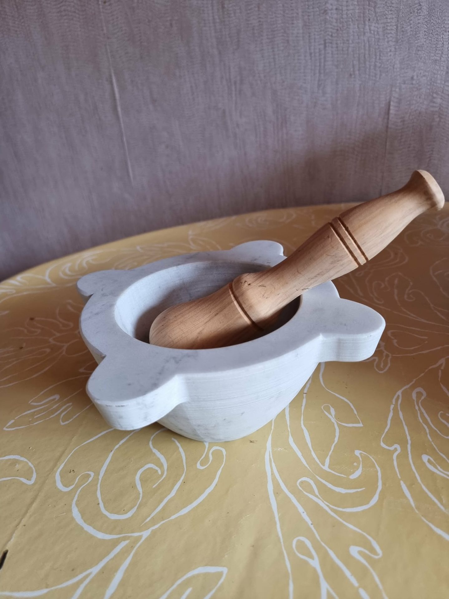 Marmeren Mortel met Houten Stamper