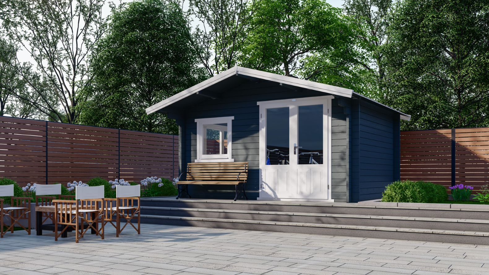 Tuinhuis-Blokhut 4x3: 440 x 340 x 265 (h) cm