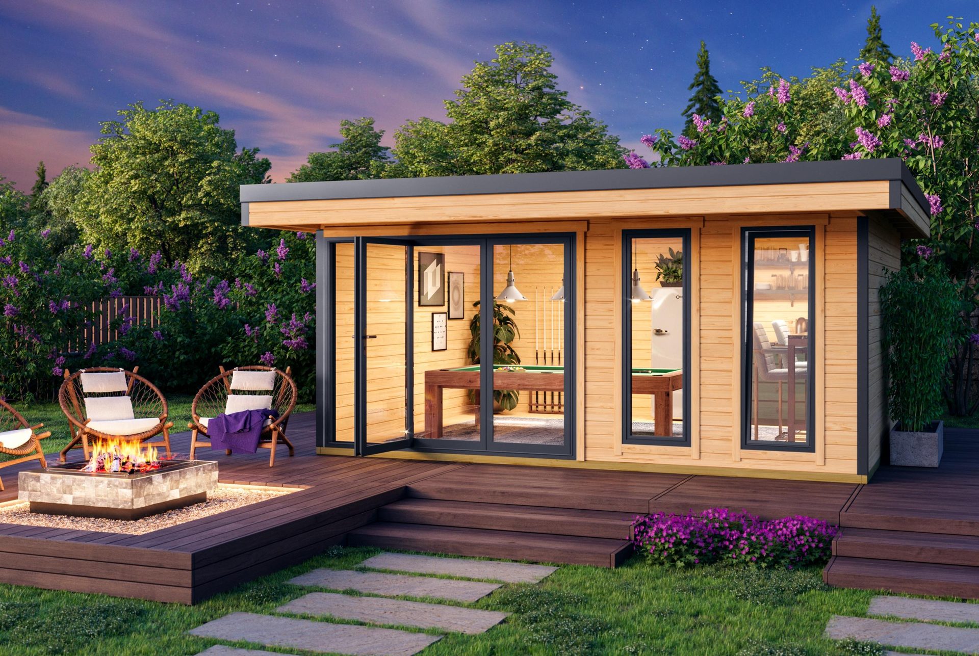 Tuinhuis-Blokhut Domeo 8 Set: 500x400 cm