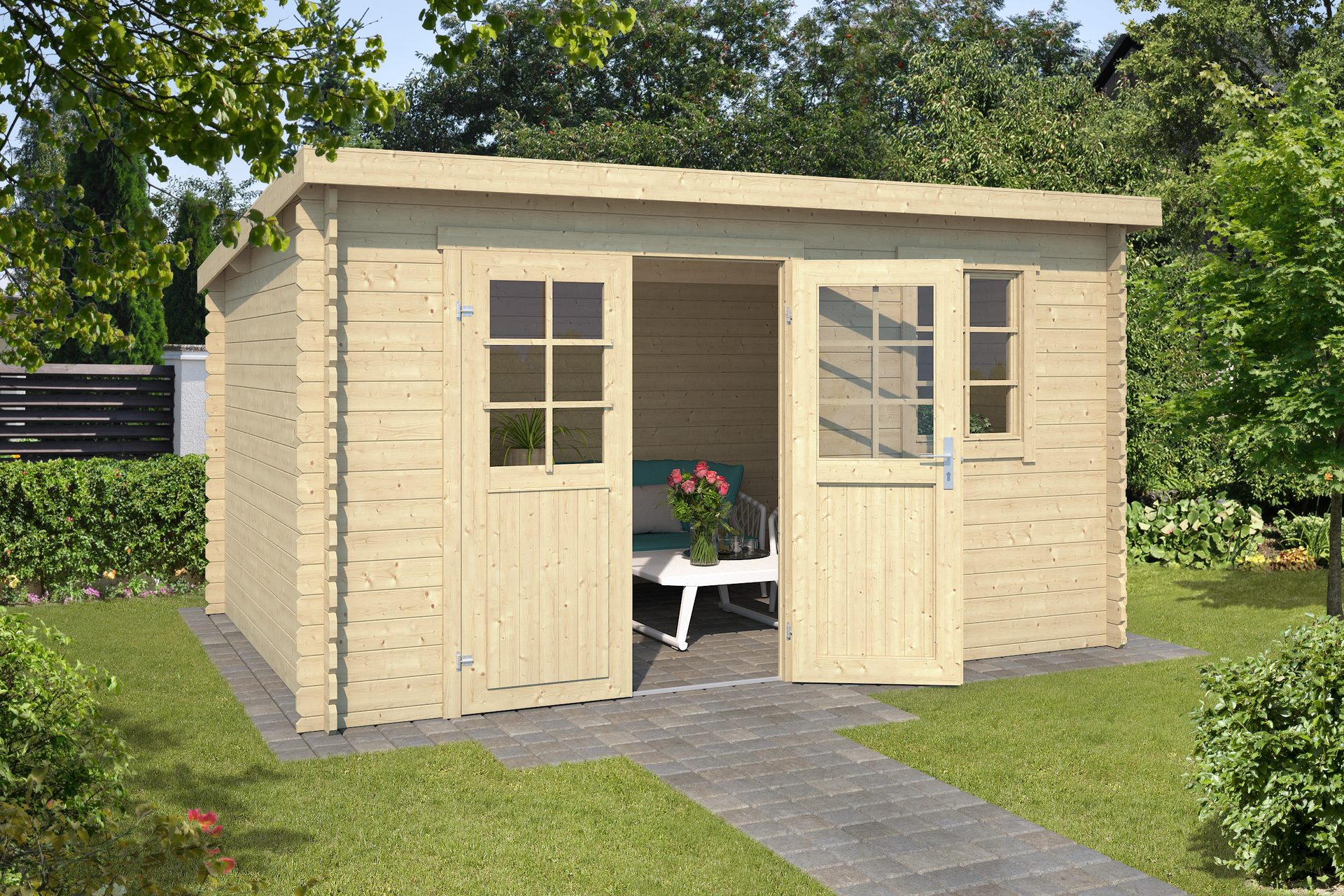 Blokhut Amira 380x230 Onbehandeld vuren