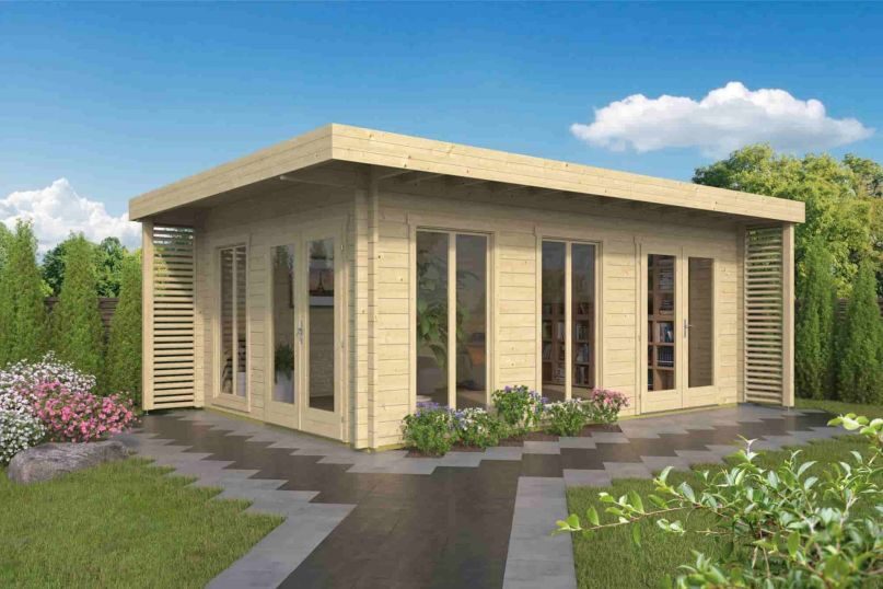 Tuinhuis-Blokhut Hildegard : 570+80x380+80cm