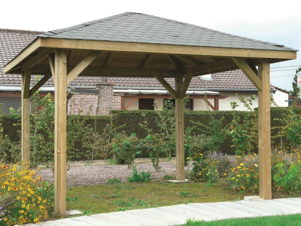 Tuinhuis-Blokhut paviljoen kiosk S7715: 4370 x 4370mm
