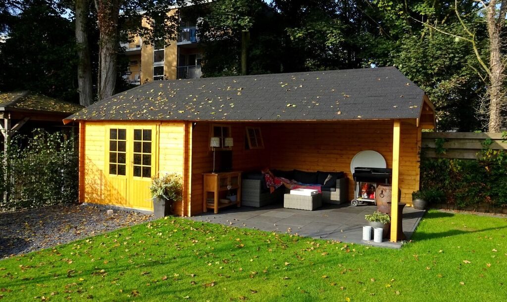 Tuinhuis-Blokhut W4x2.5+3.5: 410 x 616 x 352 (h) cm