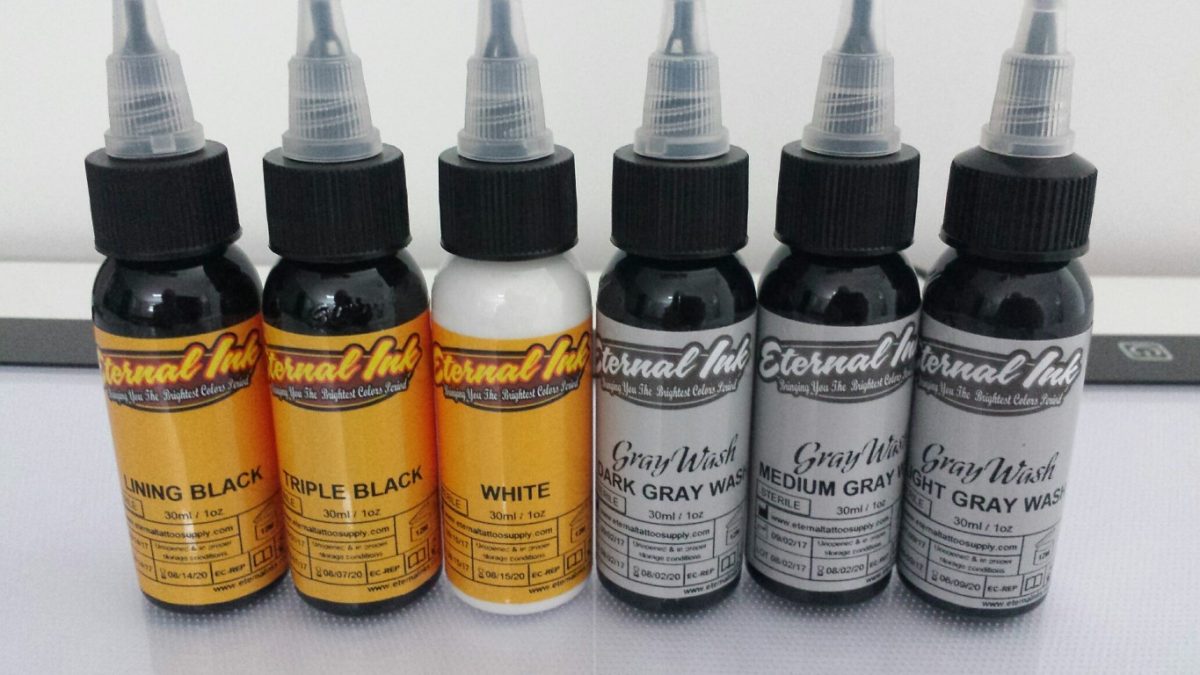 Eternal tattoo black and gray inkt 6 x 30 ml