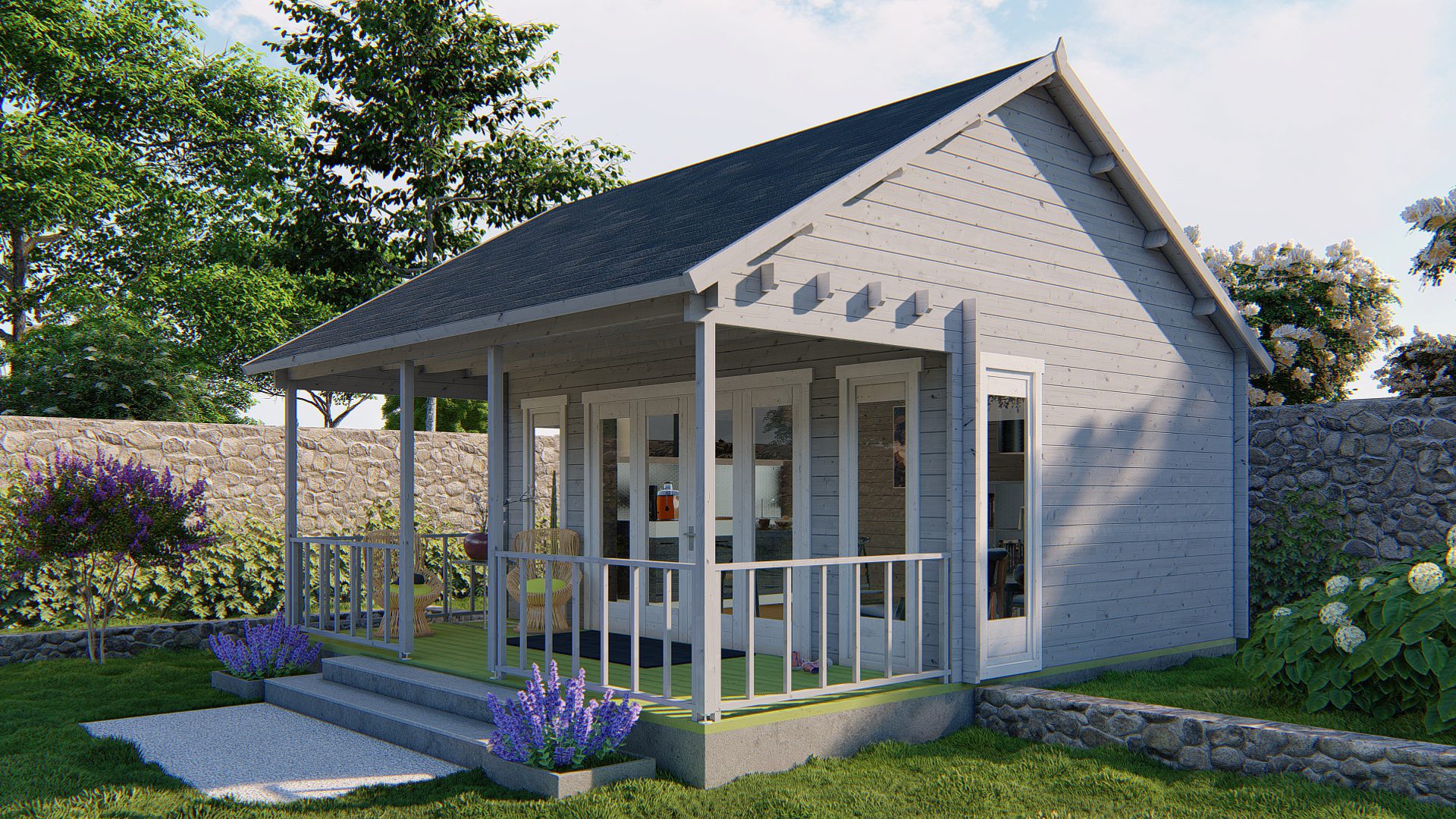Tuinhuisje met veranda