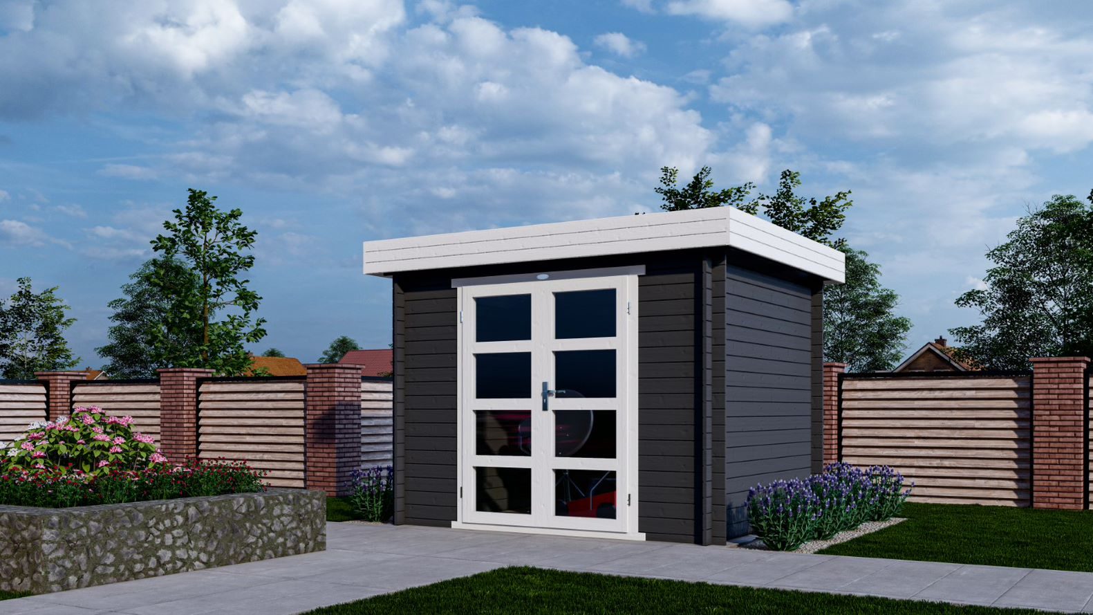 Nieuw Modern tuinhuis plat dak 325M