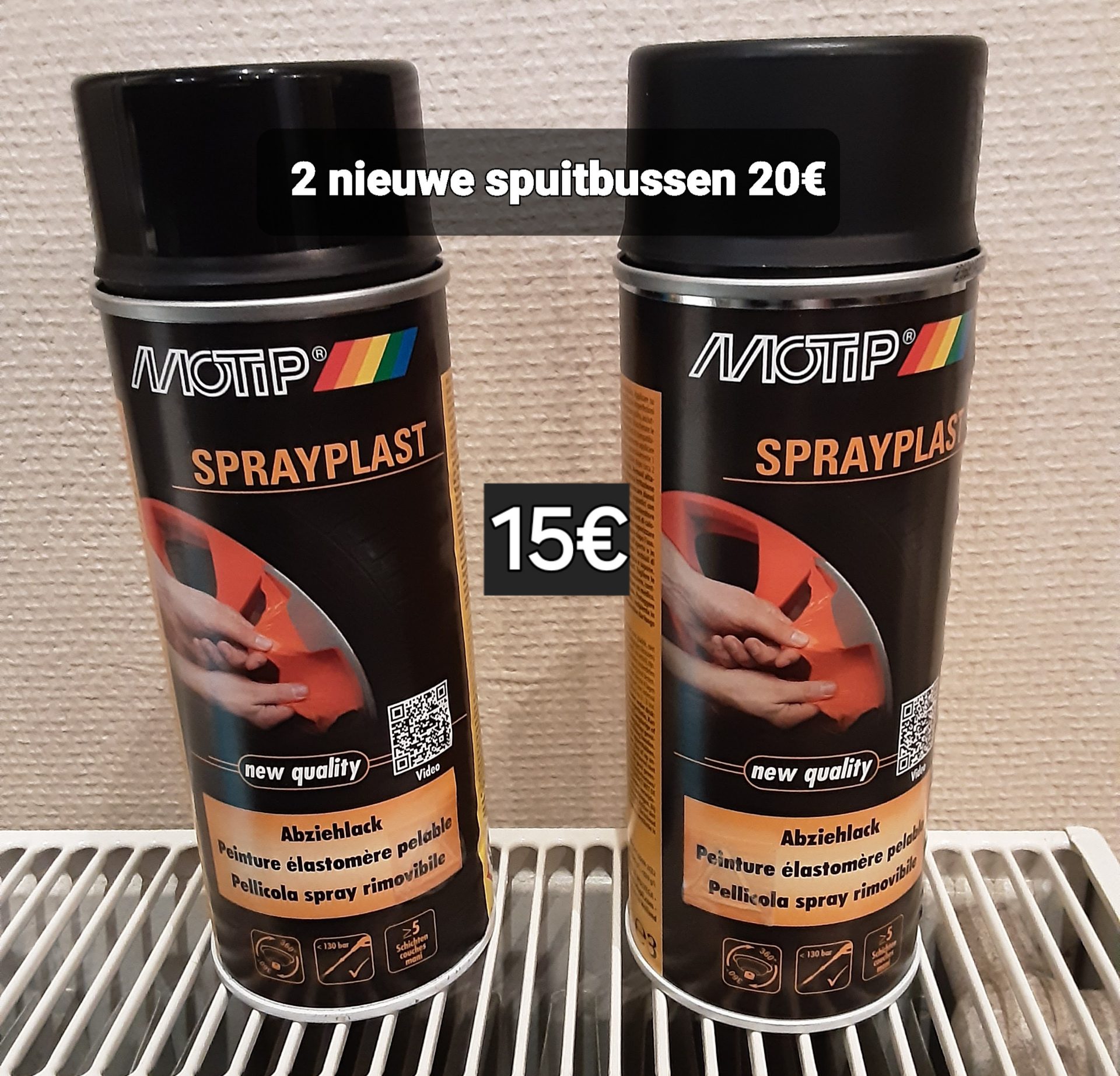2 nieuwe spuitbussen MOTIP SPRAYPLAST